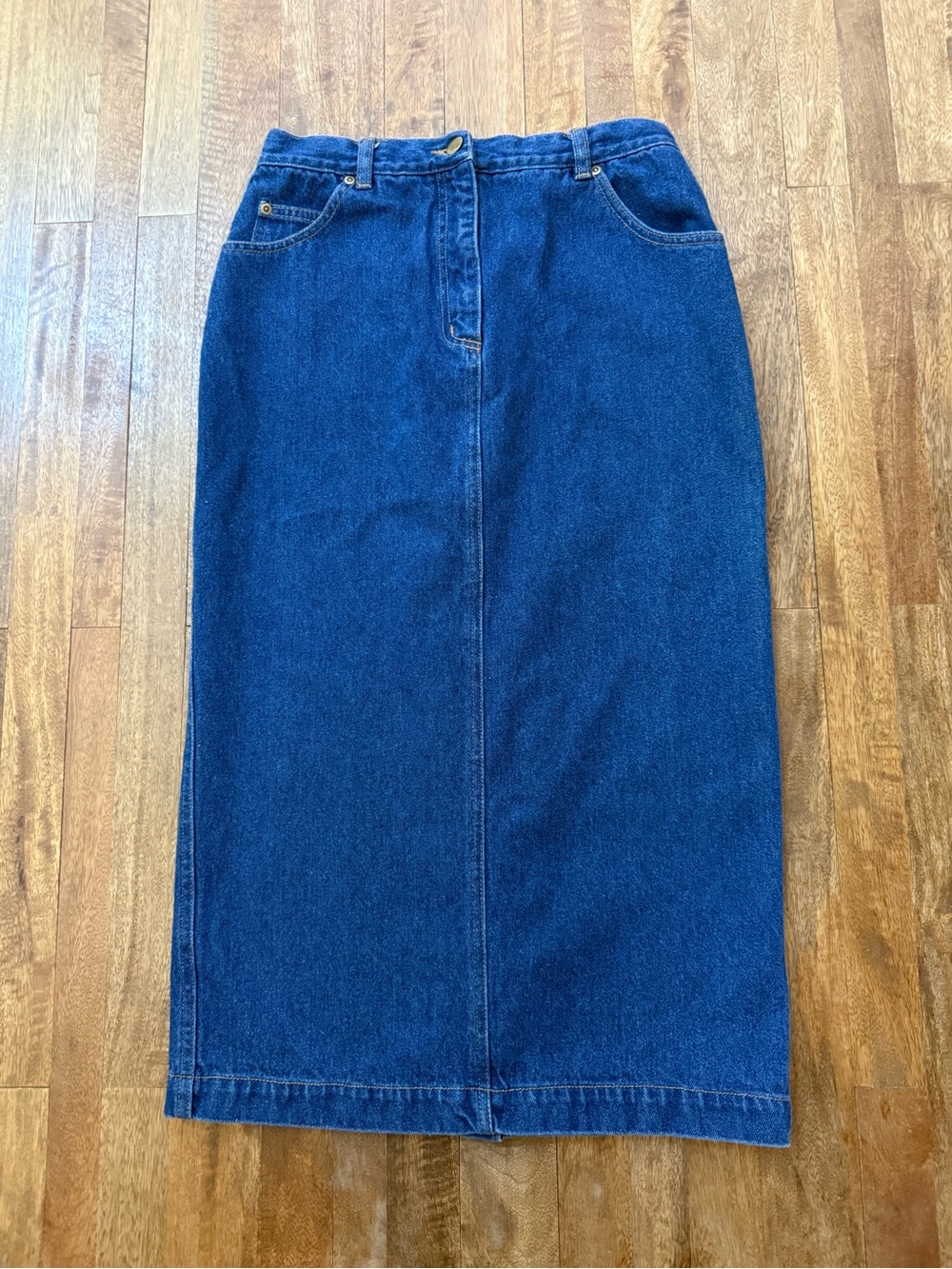 Vintage Blue Denim Midi Skirt 27” Waist